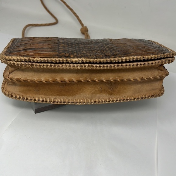 Vintage Python Snakeskin and Natural Leather Shoulder Bag - Picture 6 of 14